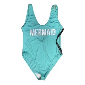 PrettyLittleThing Angela Baby Blue Mermaid Swim bathing suit one piece 12